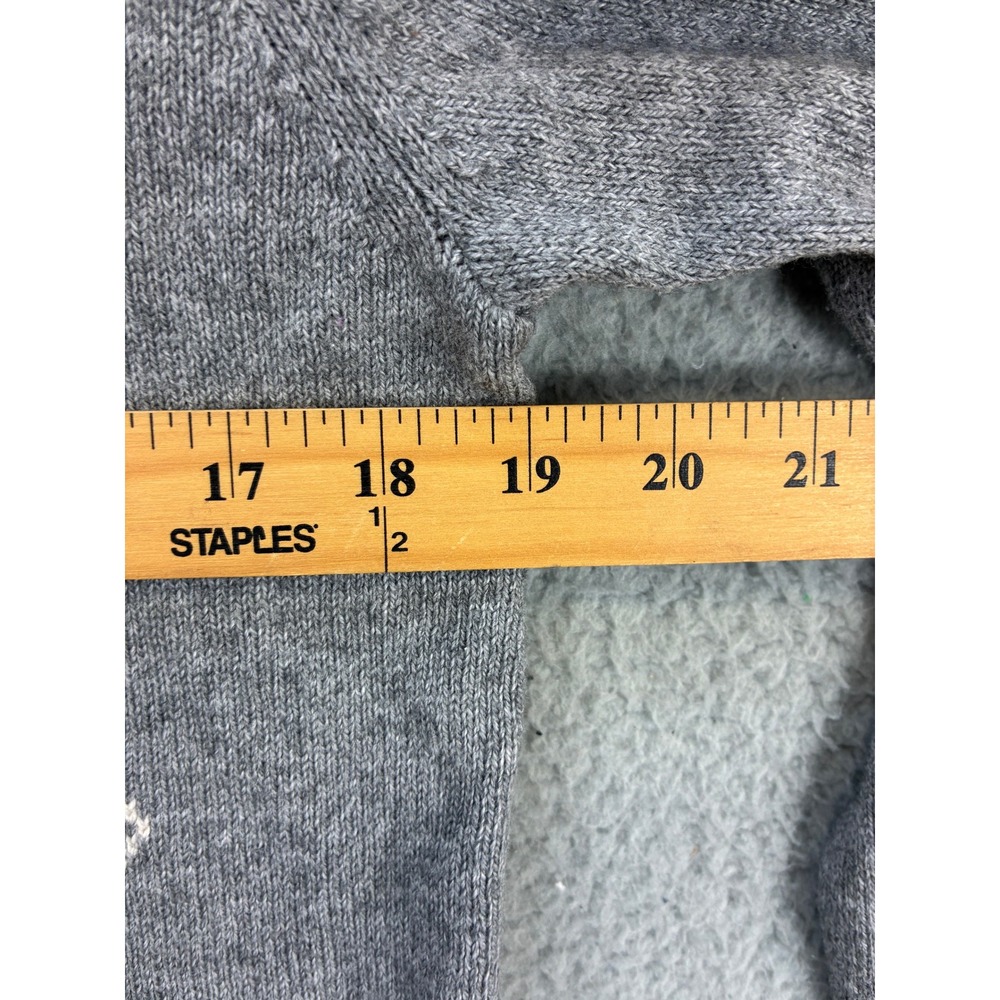 Lands End Argyle V-Neck Cardigan Sweater Womens M 10-12 Gray Wool Blend Preppy - Picture 4 of 10